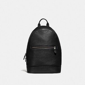 COACH MEN BLACK LEATHER WEST SLIM BACKPACK